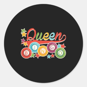 Sticker Rond Funny Bingo Girl Bingo Balls Queen