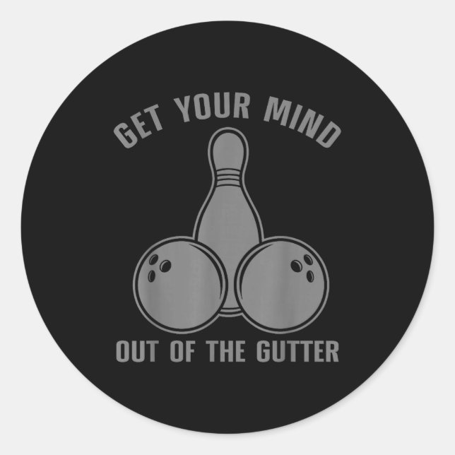 Sticker Rond Funny Bowling Design For Men Women Kids Bowling Lo (Devant)