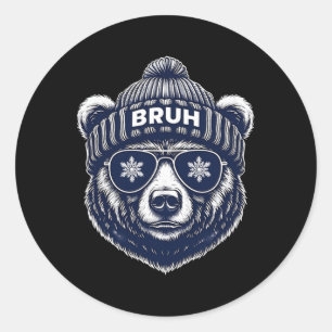 Sticker Rond Funny Bruh - Noël