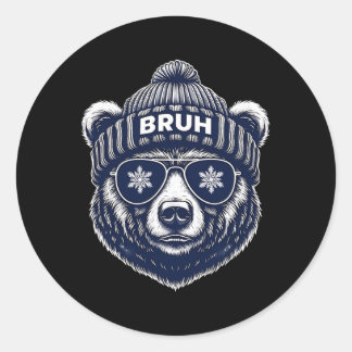 Sticker Rond Funny Bruh - Noël