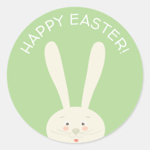 Sticker Rond FUNNY BUNNY Joyeux OEufs de Pâques Fête de chasse