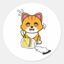 Funny Chat orange renversé mayonnaise