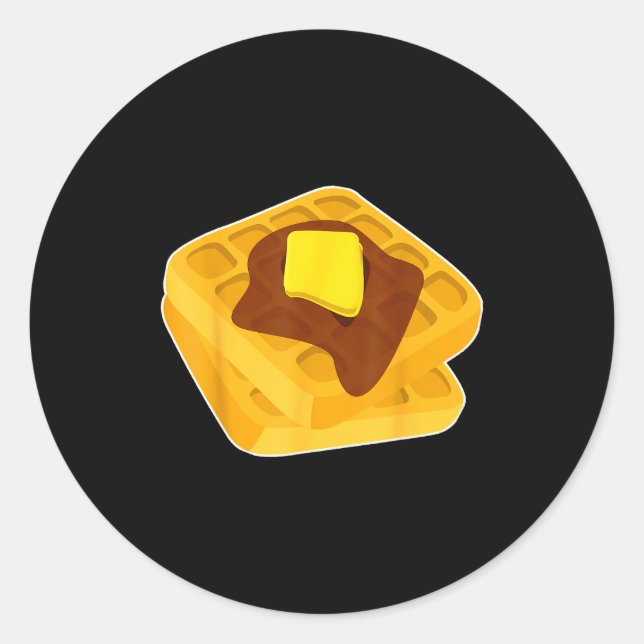 Sticker Rond Funny Chicken &amp; Waffles Matching Halloween Cos (Devant)