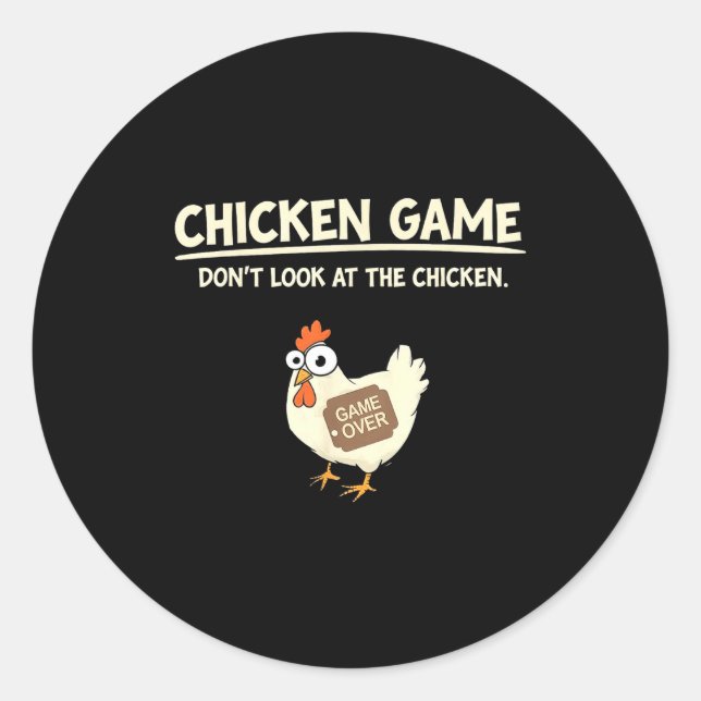 Sticker Rond Funny Chicken Game Design Ltd Uni Chicken Game_ Do (Devant)