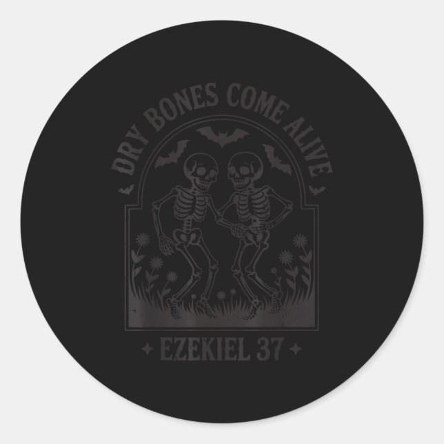 Sticker Rond Funny Christian Halloween Dry Bones Come Alive Jes (Devant)
