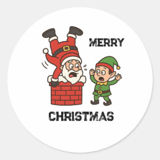 Sticker Rond funny Christmas 