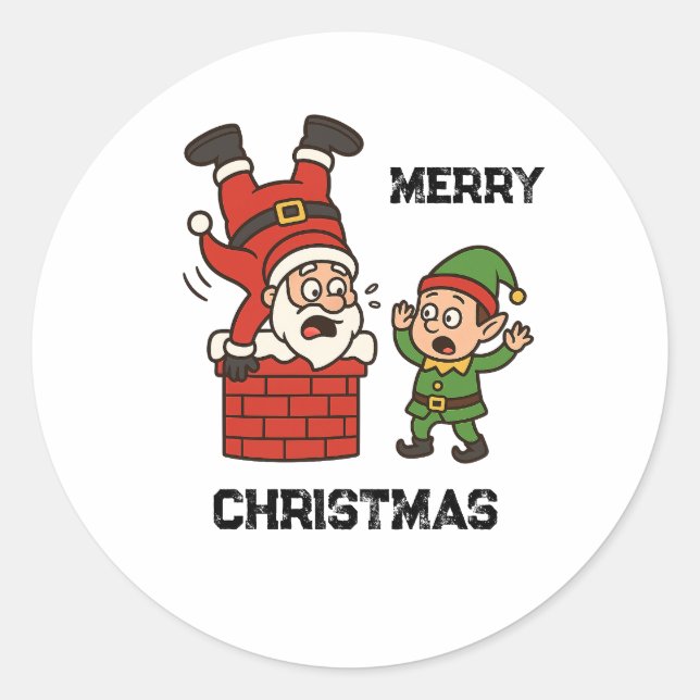Sticker Rond funny Christmas  (Devant)
