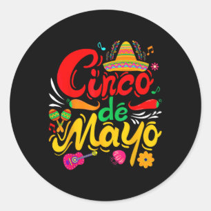 Sticker Rond Funny Cinco De Mayo Fête Mexicaine 5 De Mayo