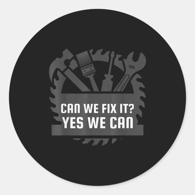 Sticker Rond Funny Construction Worker, Bob The Builder Gag Gif (Devant)