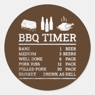 Sticker Rond Funny cooking Timer Barbecue Meat Smoker