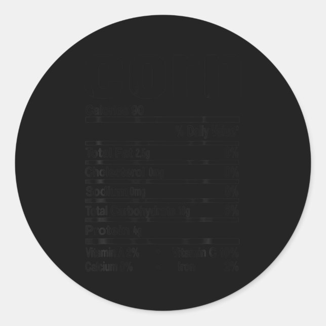 Sticker Rond Funny Corn Nutrition Thanksgiving Costume  (Devant)