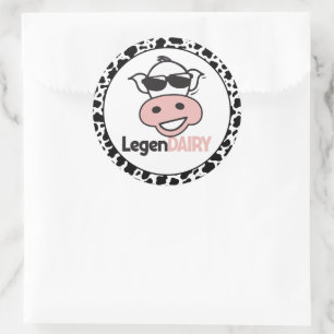 Sticker Rond Funny Cow Pun