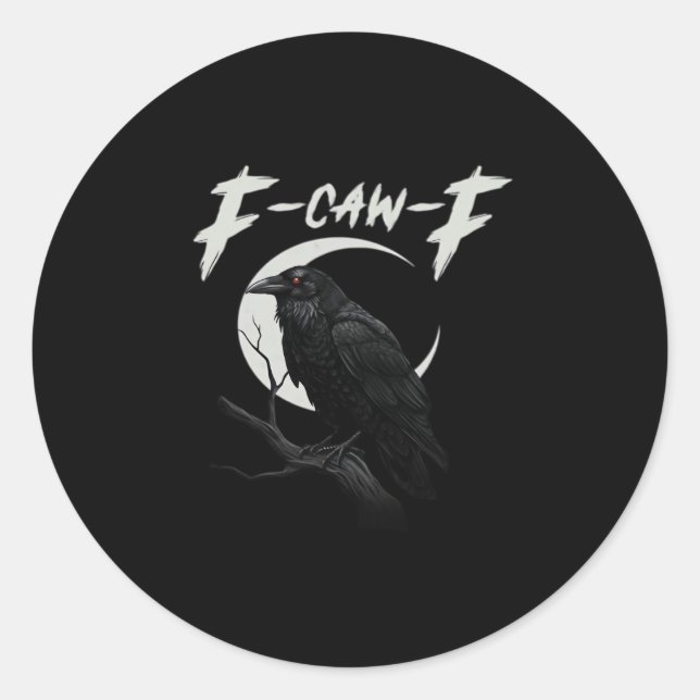 Sticker Rond Funny Crow Essential Creative Casual (Devant)