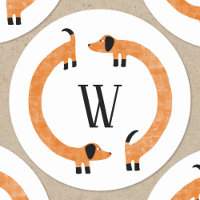 Funny Dachshund Saucisse Chien Monogramme