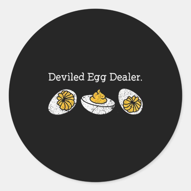 Sticker Rond Funny Deviled Egg Er Thanksgiving  (Devant)