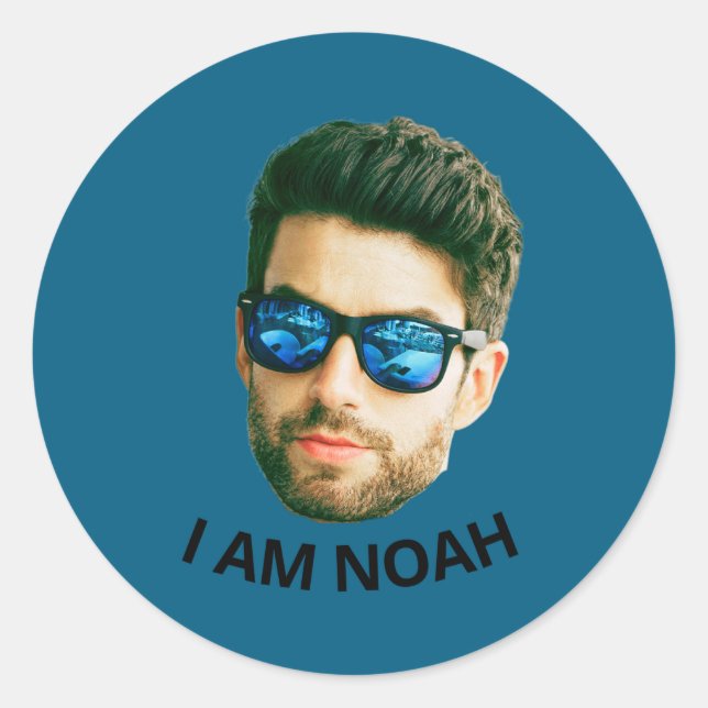 Sticker Rond Funny Face Cture Birthday Party Matching  (Devant)