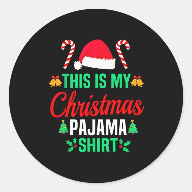 Sticker Rond Funny Family Xmas Men Women Kids This Is My Christ (Devant)