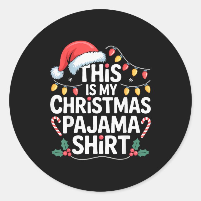 Sticker Rond Funny Family Xmas Men Women Kids This Is My Christ (Devant)