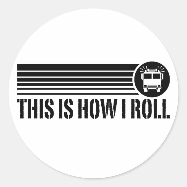 Sticker Rond Funny Firefighter (Devant)