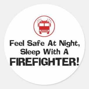 Sticker Rond Funny Firefighter