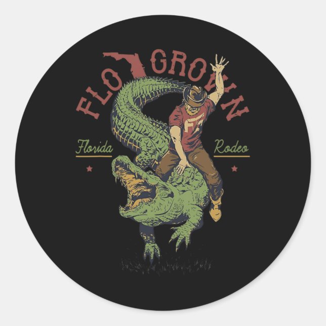 Sticker Rond Funny Flo Grosse Floride Rodeo (Devant)