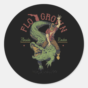 Sticker Rond Funny Flo Grosse Floride Rodeo