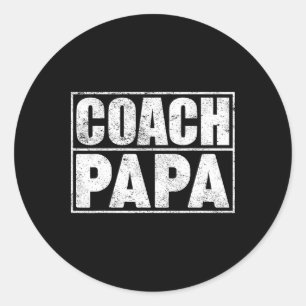 Sticker Rond Funny Football Football entraîneur de basket Papa 