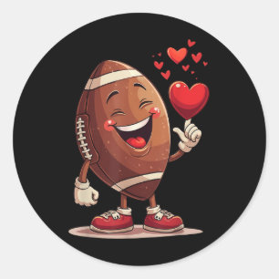 Sticker Rond Funny Football tenir Coeur Valentines Conception d