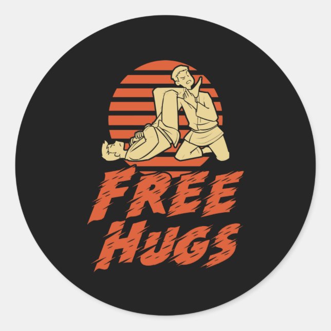 Sticker Rond Funny Free Hugs (Devant)