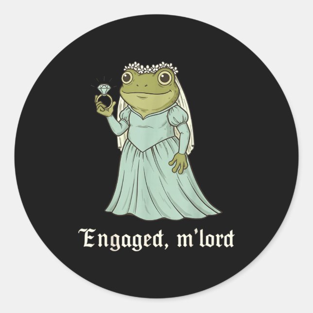 Sticker Rond Funny Frog Engagement Matching Couples Tee Snarky  (Devant)