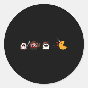 Sticker Rond Funny Ghosts Parodie Halloween Gamer 80's Horror M
