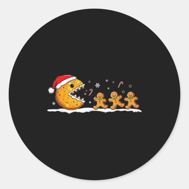 Sticker Rond Funny Gingerbread Christmas Cookie Baking Boys Gir (Devant)