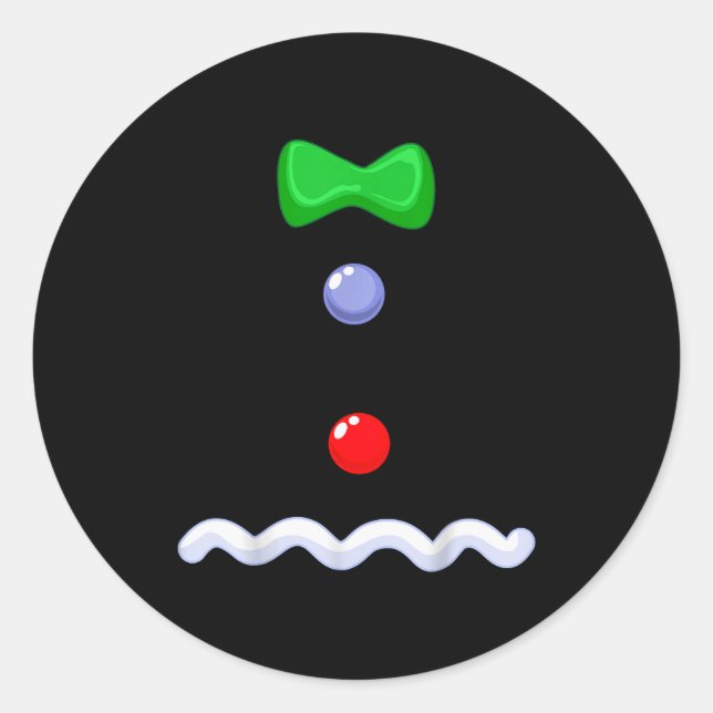 Sticker Rond Funny Gingerbread Man Christmas Costume  (Devant)