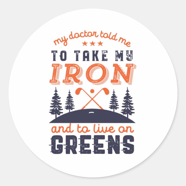 Sticker Rond Funny Golf Player Golfers Citer Golfing Humour (Devant)