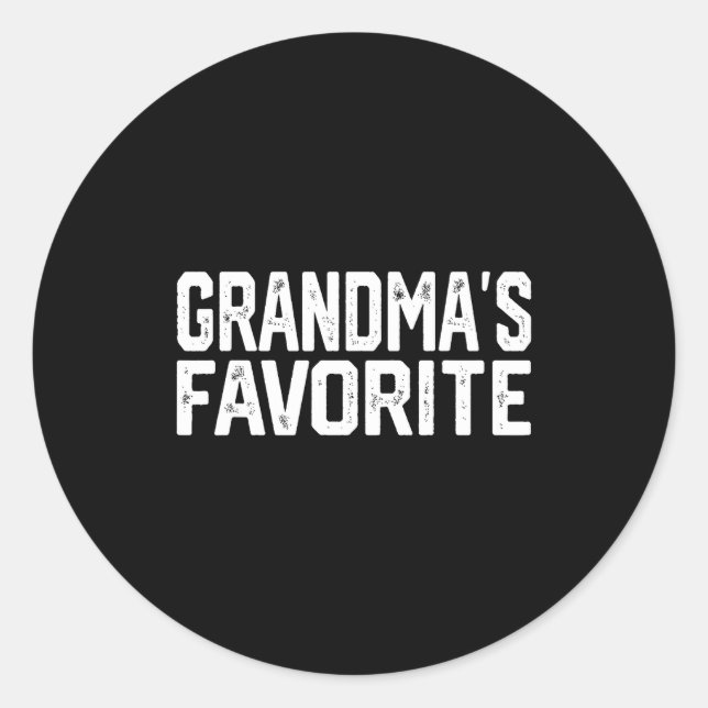 Sticker Rond Funny Grandma's Favorite Grandparent Granhild  (Devant)