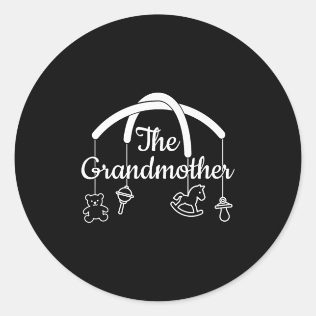 Sticker Rond Funny Grandmother Design For Proud Grandmas Premiu (Devant)