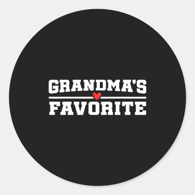 Sticker Rond Funny Grandparent Favorite Granhild  (Devant)