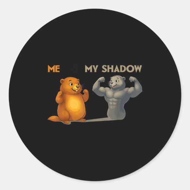 Sticker Rond Funny Groundhog Day  (Devant)