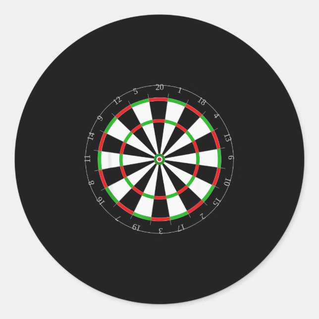 Sticker Rond Funny Halloween Costume For Darts Players _ Dart B (Devant)