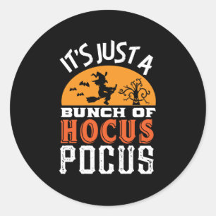Sticker Rond Funny Hocus Pocus sorcières Vintage Retro Hallowe