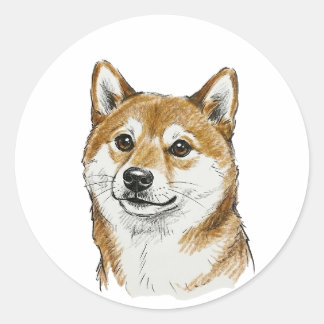 Sticker Rond Funny "I Chews You" Shiba Inu Valentine's Day Art