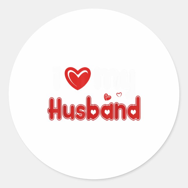 Sticker Rond Funny I Love My Husband  (Devant)