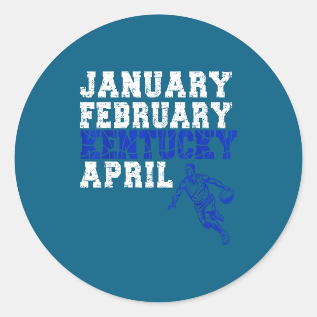 Sticker Rond Funny January February Kentucky April Madness  (Devant)