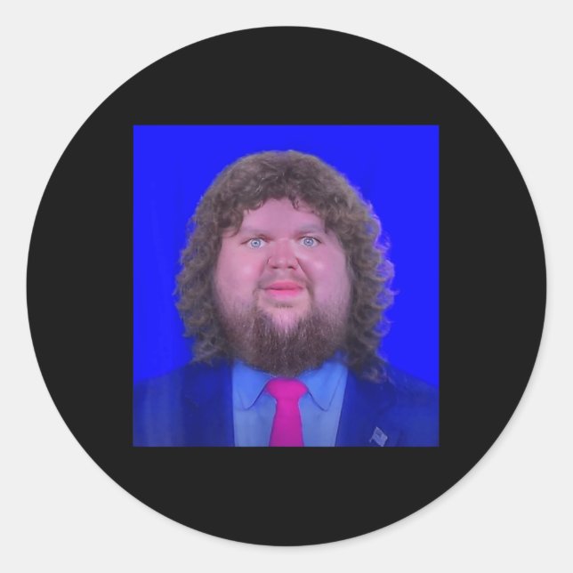 Sticker Rond Funny Jd Vance Shirt Jd Vance Face Meme (Devant)