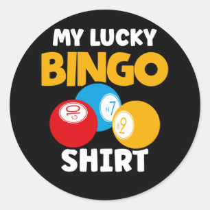 Sticker Rond Funny Joueur de Bingo Lucky Bingo