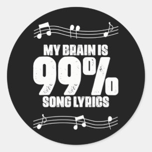 Sticker Rond Funny Karaoke Party Chanson Lyrics Citer Musicien
