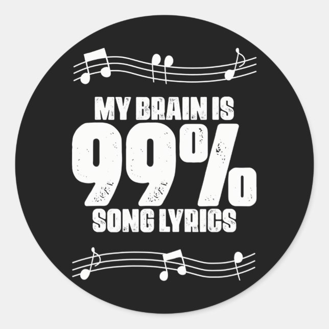 Sticker Rond Funny Karaoke Party Chanson Lyrics Citer Musicien (Devant)