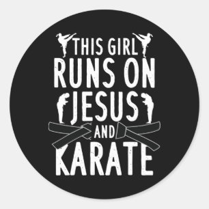 Sticker Rond Funny Karate Design Pour Femmes Filles Karate Mart