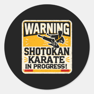 Sticker Rond Funny Karate Fighter Martial Arts Shotokan Karatek