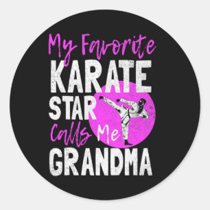 Sticker Rond Funny Karate Grand-mère Chemise Arts Martiaux comb